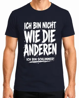 Productafbeelding van Ik ben niet zoals de anderen. Statement T-shirt, sarcastisch, ironisch, herenmodel, marineblauw, maat M