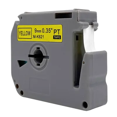 Produktbild von DULA Etikettenband - Kompatibel mit Brother P-Touch M-K621 - 1 Stück - Schwarz auf gelb - 9mm x 8m