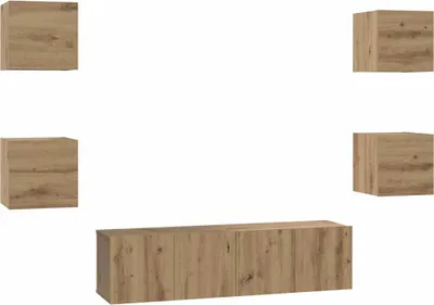 Produktbild von TV-Schrankset Wandmontiert 6 pcs Artisan-Eiche Holzwerkstoff