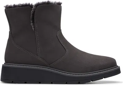 Zdjęcie produktu dla Damskie szare skórzane ocieplane botki zapinane na zamek Clarks Ivery Ridge 37,5