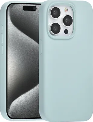 Produktbild von TUNIQ iPhone 15 Pro Back cover case - Premium Liquid silicone - Light Blue
