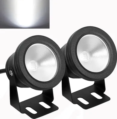 Produktbild von 2x 10W LED Unterwasser Strahler Teich Pool Licht Dimmbarer Flutlicht Spotlight für Garten Landschaft Brunnen Aquarium Beleuchtung, Kaltweiß