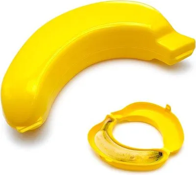 Produktbild von Famanu Bananenbox BPA-frei und leicht - Kompakte Obst-Lunchbox für Schule und Arbeit