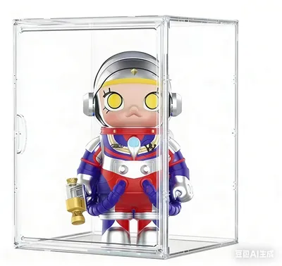Image de Vitrine acrylique empilable avec porte magnétique transparente, dimensions : 40 x 25 x 30 cm