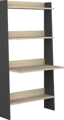 Zdjęcie produktu dla Regał Quinty ze stolikiem na laptopa 95cm 3 półki - dąb dekor/szary