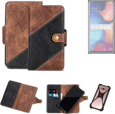 Produktbild von K-S-Trade Handyhülle Schutzhülle Bookstyle Case kompatibel mit Samsung Galaxy A20e Klapphülle Cover Hülle Schutztasche 1x