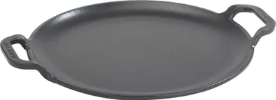 Image de Victoria 38328 Plaque grillade fonte émaillée pour pizza, poêle 25cm, induction, feu, four Noir