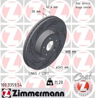 Produktbild von ZIMMERMANN Bremsscheibe Vorne Links für AUDI A6 Allroad (4GH, 4GJ, C7) 345mm 100.3359.54
