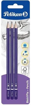 Produktbild von Pelikan 978841, HB, Blau, Hexagonal, Sichtverpackung, 3 Stück(e), Deutschland