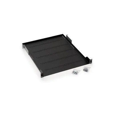 Obrázok produktu pre 19" police 1U s otvormi, 450 mm, čierna, nosnosť 40 kg, príslušenstvo