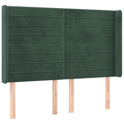 Produktbild von Kopfteil mit Ohren Dunkelgrün 147x16x118/128 cm Samt