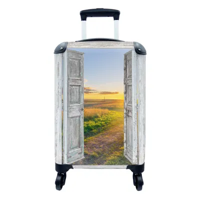 Produktbild von MuchoWow® Koffer Handgepäck Trolley Rollkoffer Kleine Reisekoffer mit 4 Rollen - Aussicht - Landschaft - Landschaft - Sonne - Cabin Size < 55x40x23 cm & 55x40x20 cm - Fotokoffer - Kabinenkoffer - Boardgepäck - Reise-Box - Reisekoffer - Reisegepäck - Koffer mit Bild - Trolley für Kinder