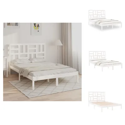 Obrázok produktu pre vidaXL Posteľ z masívu biela 140x200 cm - Postele a postele