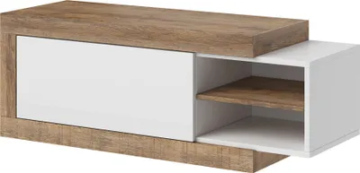 Immagine prodotto di Tavolino Saragossa Tavolo da soggiorno allungabile 120-154x60x43cm bianco lucido Rovere Samdal