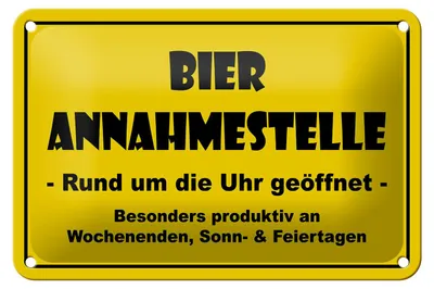 Produktbild von Blechschild Alkohol 18x12cm Bier Annahmestelle geöffnet