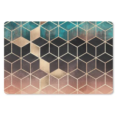 Produktbild von MuchoWow® Mauspad Mousepad Abstrakt - Würfel - Gold - Muster - Luxus 27x18 cm - Mousepads - Maus Mat - Pad - Mausunterlage - Büroartikel - Desk Matten
