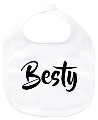 Produktbild von Huuraa Baby Lätzchen Besty Bestie White Klettverschluss Baumwolle Latz Geschenkidee
