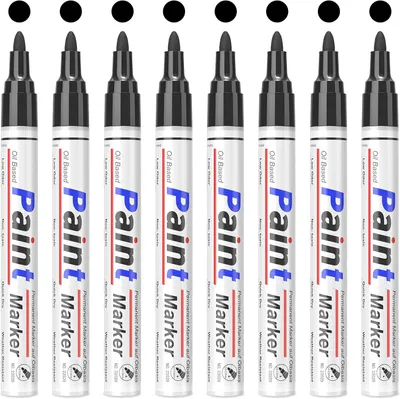 Produktbild von Permanent Marker, Schwarz, 8 Stück, 2-3 mm Rundspitze, Schnell trocknend, Wasserfest