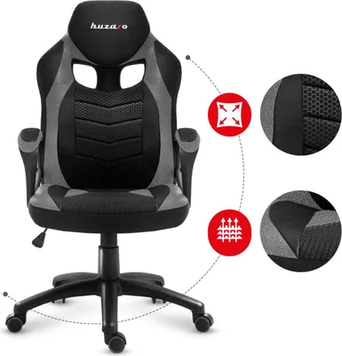 Immagine prodotto di Huzaro FORCE 2.5 GREY MESH Gaming armchair Mesh seat Black  Grey