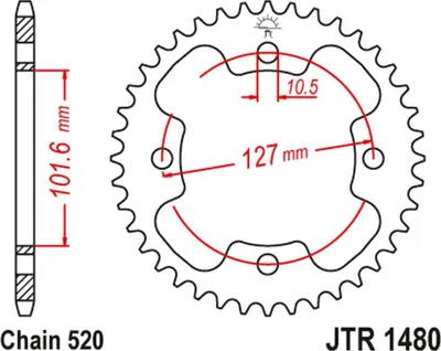 Imagen del producto de Engraje Trasero Para Moto, De Acero