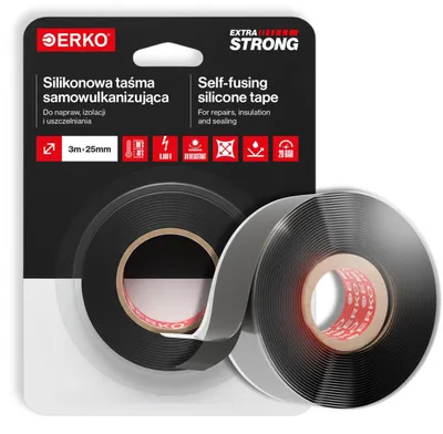 Obrázek produktu pro Samolepicí silikonová páska (3 m x 25 mm, černá)
