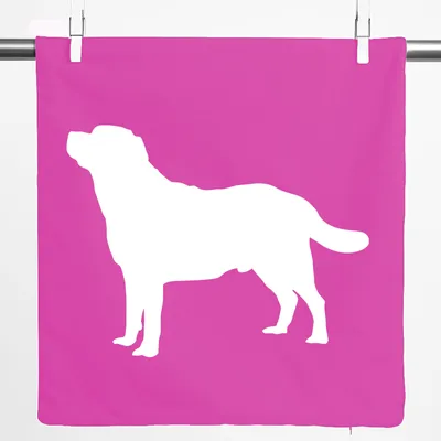 Produktbild von Huuraa Kissenbezug Labrador Retriever Silhouette 40x40cm Fuchsia Baumwolle Dekokissenbezug Geschenkidee