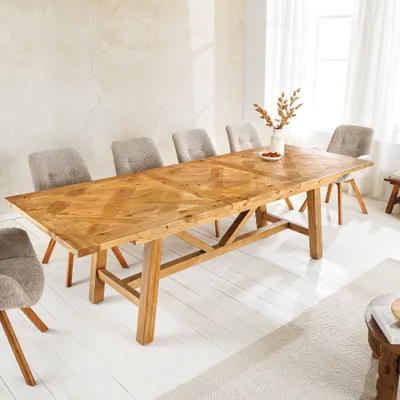 Produktbild von riess-ambiente Ausziehbarer Esstisch RIVIERA 180-240cm natur recycelte Pinie Massivholz Esszimmertisch Tisch Konferenztisch