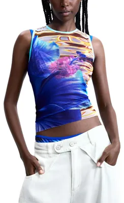 Zdjęcie produktu dla Bielizna damska Desigual, top bez rękawów, kolor niebieski, rozmiar XL