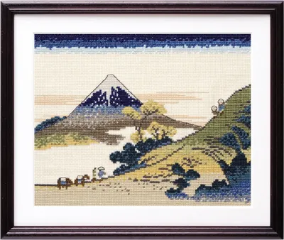 Immagine prodotto di Kit da ricamo a punto croce Olympus "Inume Pass nella provincia di Kai di Katsushika Hokusai", 29,5x37 cm, originale giapponese