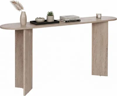 Produktbild von Dmora Konsolentisch Cercino 150x35x75h cm Weiß Marmor, ein Regal Maximalgewicht 25 kg
