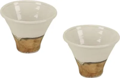 Produktbild von Topf Keramik crem/natur glasiert Harztopf Ø16cm H11cm Blumentopf Tontopf 2 Stück