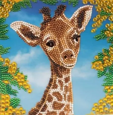 Image de Peinture au diamant de Brandunit - Carte avec bébé girafe
