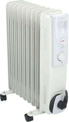 Produktbild von alpina Heizkörper Ölradiator 2000W – Elektro Heizkörper mit Thermostat – Radiator Heizung Elektrisch mit Kabelaufbewahrung – Elektrische Standheizung mit Überhitzungsschutz – Weiße