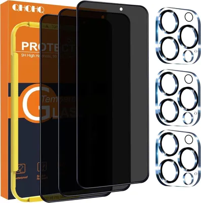 Immagine prodotto di Protezione dello schermo in vetro blindato + schermo privacy fotocamera iPhone 16 Pro Max 9H+ anti peeping [6,9