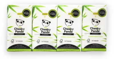 Productafbeelding van The Cheeky Panda Bamboo zakdoekjes (8 x 10 stuks)