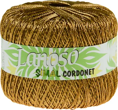 Produktbild von 50g Simal Cordonet Strickgarn Häkelgarn, glänzendes Effekt-Garn Farbwahl, Farbe:907 antikgold
