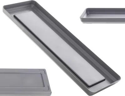 Zdjęcie produktu dla Stojak na doniczkę KADAX 40 cm, taca prostokątna, antracyt, tworzywo sztuczne
