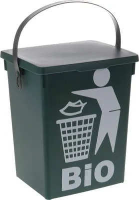 Produktbild von Abfallbehälter mit Logo, mit Griff, 5 l
