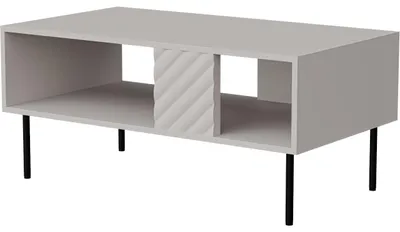 Produktbild von Couchtisch TESSI, kaschmirfarben, mit schwarzen Metallfüßen, 100 cm breit, 55 cm tief, 46 cm hoch