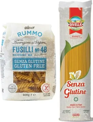 Produktbild von 12er-Pack Testpaket Pasta Rummo Fusilli Divella Spaghetti Senza Glutine, Glutenfreie Nudeln Italienische Pasta 400g