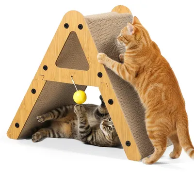 Productafbeelding van Gimars krabplank voor katten, krabkarton in A-vorm voor katten, stevig krabmeubel