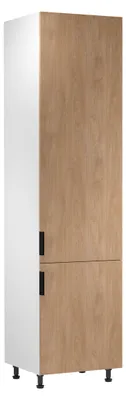 Obrázek produktu pro Vysoká kuchyňská skříň SALERNO - šířka 60 cm, bílá / dub