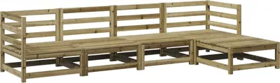 Image de vidaXL Ensemble de 5 canapés de jardin en pin imprégné