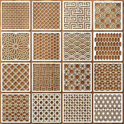 Imagen del producto de Conjunto de plantillas con motivos geométricos, 16 unidades, 15 x 15 cm, para proyectos de manualidades creativas