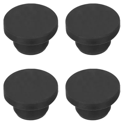 4 Silikonstopfen 16 mm, rund, schwarz, für Spüle & Möbel