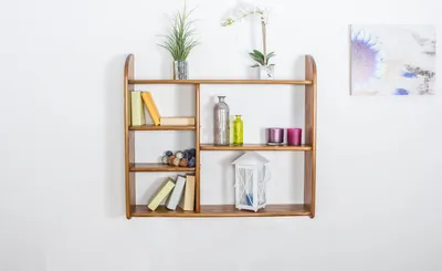 Produktbild von Hängeregal, Wandregal, Bücherregal - 100 cm breit, Kiefer Massivholz, Farbe: Eiche