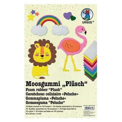 Produktbild von URSUS Moosgummi "Plüsch", 20 x 30 cm, sortiert