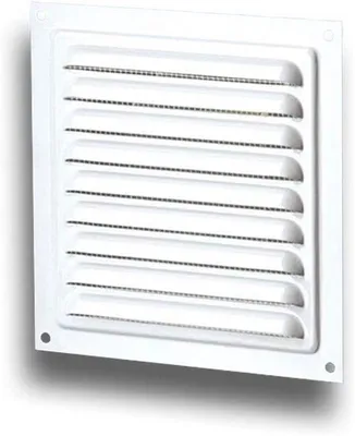 Lüftungsgitter wetterfest weiß Aluminium 250 x 250 mm mit Insektenschutz