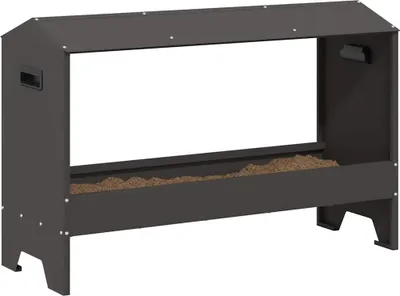 Produktbild von Hühnerfütterungsrinne Schwarz 81 x 32 x 53,5 cm