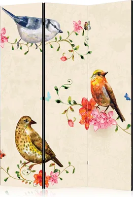 Obrázok produktu pre Jednostranný paraván Animals 135x172 cm 3-dielny béžový